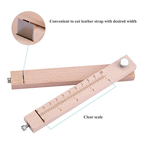 Cortador de Correa de Madera Ajustable Herramienta de Artesanía de Cuero con 5 Cuchillas