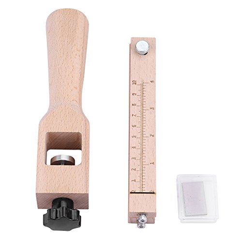 Cortador de Correa de Madera Ajustable Herramienta de Artesanía de Cuero con 5 Cuchillas