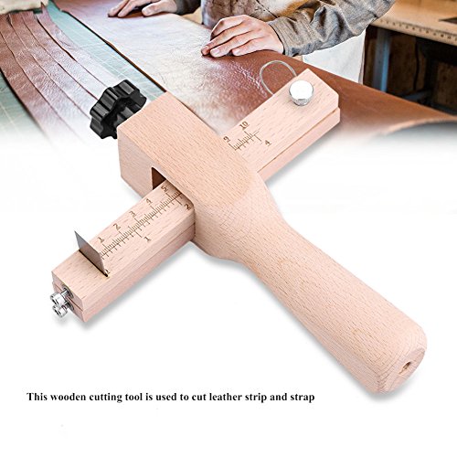 Cortador de Correa de Madera Ajustable Herramienta de Artesanía de Cuero con 5 Cuchillas