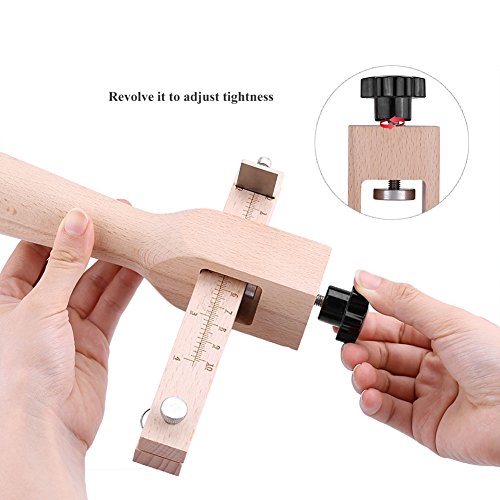 Cortador de Correa de Madera Ajustable Herramienta de Artesanía de Cuero con 5 Cuchillas