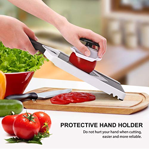 cortador de mandolina de acero inoxidable, Ajustable Cortadora de verduras Mandolina Cuchilla con contenedor de cajones para cocina, comida, mandolina y verduras, para frutas y verduras