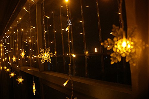 Cortina de Luces, LED Luces de Cortina, Cadena De Luces, Carámbano de Blanco Cálido con 8 Modos de Luz Perfecto para Decoración de Navidad, Festival, Fiestas, Casa, Jardín, Boda