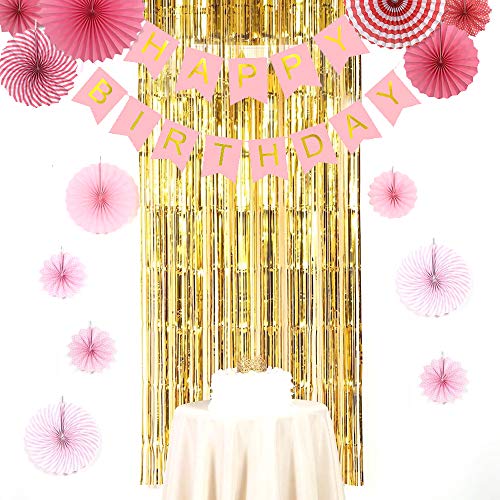 Cortina de Oropel Oro Metálica Foil Fringe Cortinas 6 Piezas, Fiesta Boda Cumpleaños Navidad Foto de la Cabina Decoración de la Cortina de la Puerta (1m x 2m)