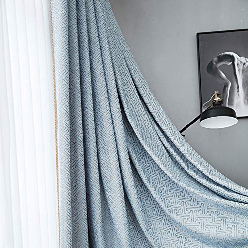 Cortina opaca para playa, tejido de cortina resistente y opaca, geométrica, para dormitorio, doble cara, jacquard, cortina drape-color 4 Cloth-W100 cm x L120 cm (Grommet Top)