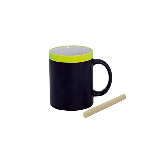 COSAS43 DETALLES PARA INVITADOS BODA-COMUNION-BAUTIZO Lote 6 Tazas Pizarra con Tiza incluida, se Sirve en Colores Variados.