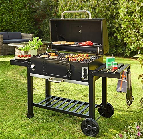 CosmoGrill XXL - Barbacoa de carbón para exteriores con cubierta premium