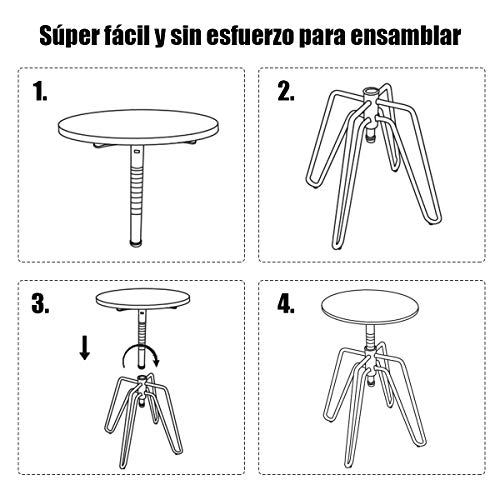 COSTWAY Taburetes de Bar Altura Ajustable Juego de 2 Piezas Silla Estilo Industrial de Asiento de Madera y Patas de Metal para Comedor Pub Bistrós