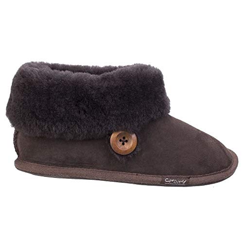 Cotswold Zapatillas de estar Por casa Diseño Botín Para Mujer (36 EU/Marrón Chocolate)