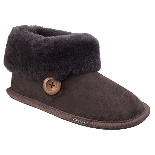 Cotswold Zapatillas de estar Por casa Diseño Botín Para Mujer (36 EU/Marrón Chocolate)