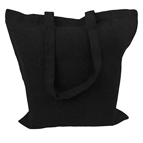 Cottonbagjoe - Bolsa de reciclaje de algodón reciclado ecológico (10 unidades), color negro