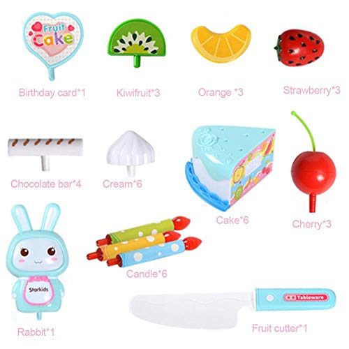 courti Cortar Tarta De Cumpleaños con Pastel, Juguetes De Corte Alimentos Corte Juguete Niños Plástico Accesorio De Madera Cualquier Cocina O Juego De Té Wonderfully