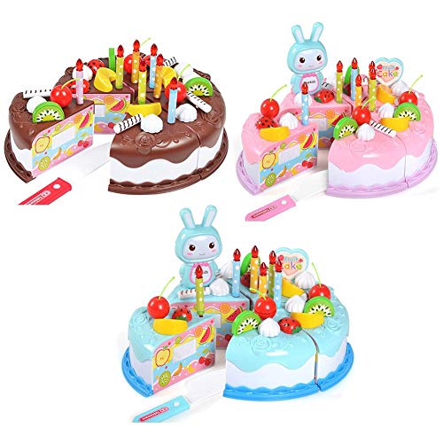 courti Cortar Tarta De Cumpleaños con Pastel, Juguetes De Corte Alimentos Corte Juguete Niños Plástico Accesorio De Madera Cualquier Cocina O Juego De Té Wonderfully