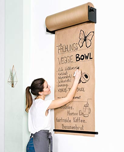 CozyHome Studio Roller – Elegante soporte de papel de pared para despachos, cafeterías o para el hogar – Alternativa innovadora a pizarras blancas, rotafolios o tableros informativos