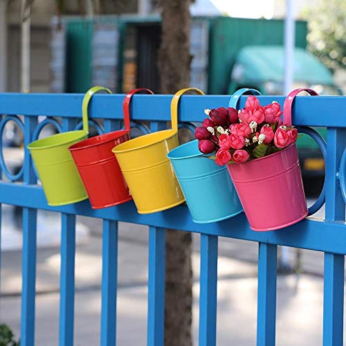 Cozywind 10pcs Macetas Colgantes de Colores, Metálicos Maceteros Exterior para Plantar Pequeñas Plantas, Decoración Jardin Balcón Terraza