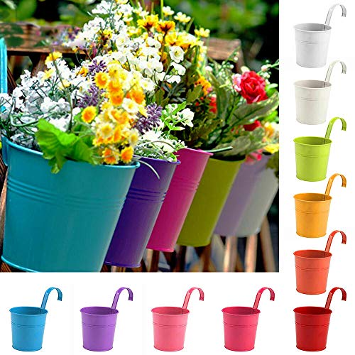 Cozywind 10pcs Macetas Colgantes de Colores, Metálicos Maceteros Exterior para Plantar Pequeñas Plantas, Decoración Jardin Balcón Terraza