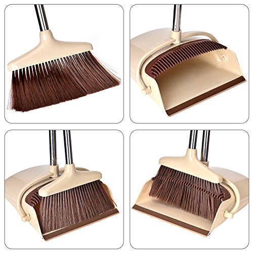 Cozywind Juegos de Escoba y Recogedor, 130cm Escoba Larga y Recogedor Apilable Set