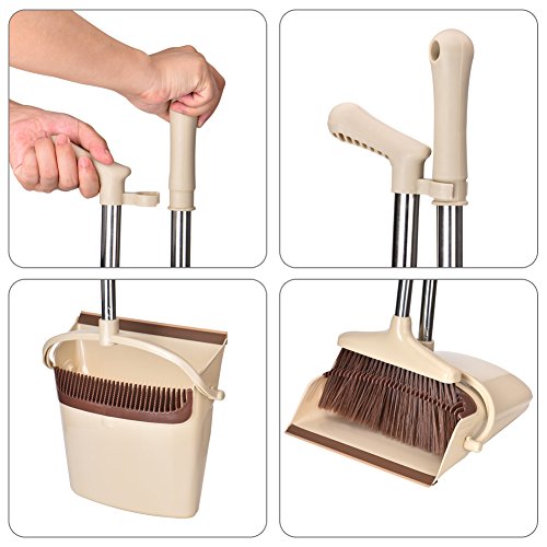 Cozywind Juegos de Escoba y Recogedor, 130cm Escoba Larga y Recogedor Apilable Set