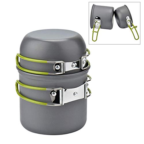 Cozywind Utensilios de Cocina para Camping, Kit de Olla para Acampada y Senderismo, Portátil 2 Piezas
