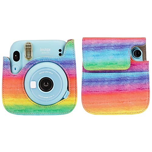 Cpano Mini 11 Paquetes de Accesorios de cámara para FujiFilm Instax Mini 11 con Estuche de cámara/álbum de Libro/Selfie len/Marcos para Colgar en la Pared/Pegatinas/lápiz(13 en 1 (Arco Iris)