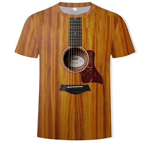 CQQO Cuello Redondo Nueva Estrellada 3D Digital Printing Hombres Pone En Cortocircuito La Camiseta Top (Color : A, Size : S)