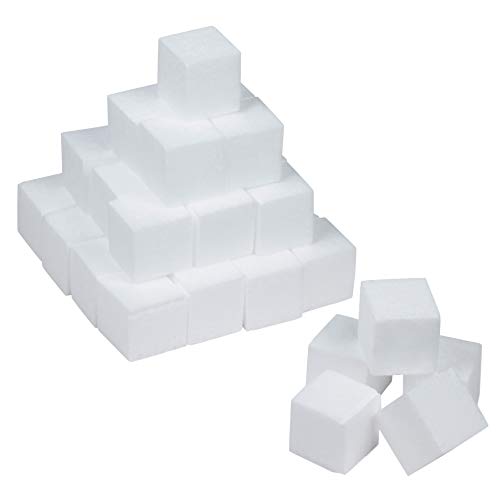 Craft - Bloques de espuma de poliestireno de 36 piezas para manualidades y modelado, 5 x 5 x 5 pulgadas de espuma en blanco