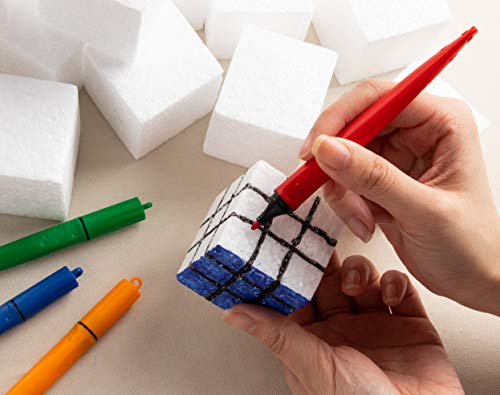 Craft - Bloques de espuma de poliestireno de 36 piezas para manualidades y modelado, 5 x 5 x 5 pulgadas de espuma en blanco