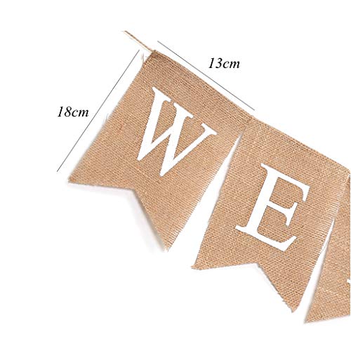 Crazy-M Welcome Back Banner Lino Decorativo Letras banderín Garland 2.8 M Burlap Banner para celebración de Festival de Fiesta, decoración de Regreso a la Escuela, Actividades Familiares decoración