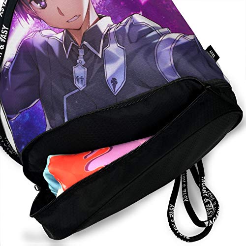 CrazyCoolArt Sword Art Online Kirigaya Kazuto Anime Mochila con cordón Mochila portátil de ocio de almacenamiento de viaje Bolsas de hombro de 35 x 16 pulgadas