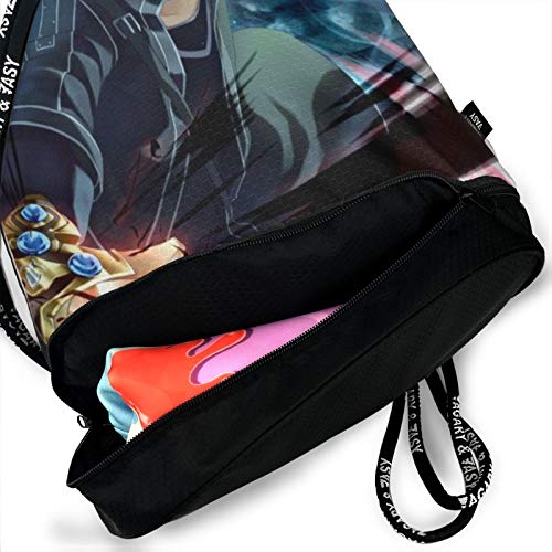 CrazyCoolArt Sword Art Online Kirigaya Kazuto mochila con cordón paquete de mochilas portátil de ocio de almacenamiento de viaje bolsas de hombro de 35 x 45 cm