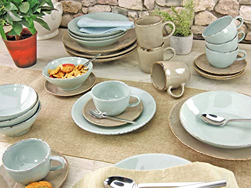 Creatable 14396 Organic Oslo Servicio de café 18 Piezas Porcelana 34 x 30 x 26,5 cm, Multicolor