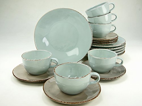 Creatable 14396 Organic Oslo Servicio de café 18 Piezas Porcelana 34 x 30 x 26,5 cm, Multicolor