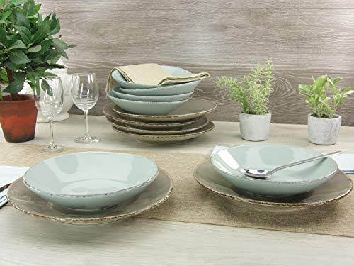 Creatable Organic Oslo 14397 Servicio de Mesa de 12 Piezas de Loza Multicolor, 33 x 24 x 34 cm
