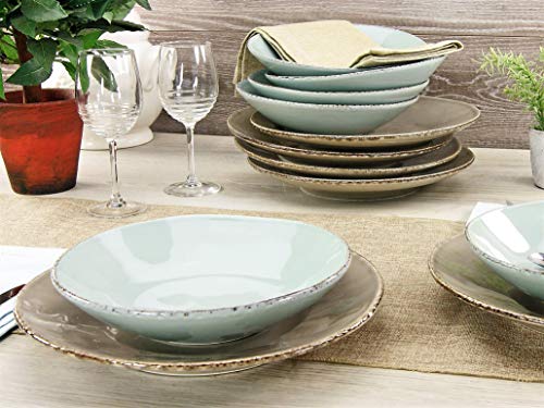 Creatable Organic Oslo 14397 Servicio de Mesa de 12 Piezas de Loza Multicolor, 33 x 24 x 34 cm