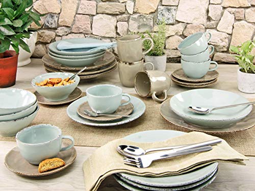 Creatable Organic Oslo 14397 Servicio de Mesa de 12 Piezas de Loza Multicolor, 33 x 24 x 34 cm