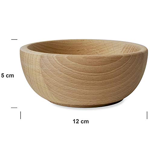 Creative Deco Bol Cuenco de Madera Natural | 12 x 12 x 6 cm Servir Aperitivos, Tapas, Almacenar Pequeños Artículos, Decoración y Decoupage