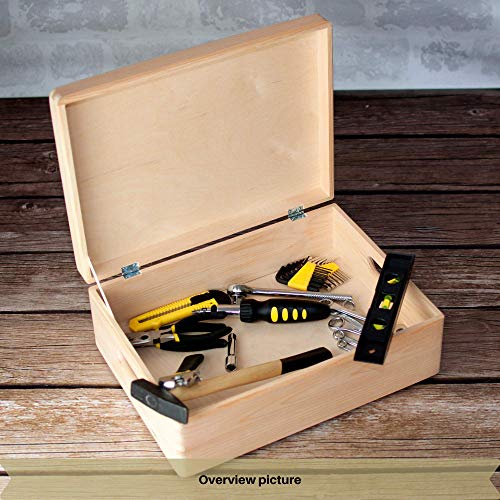 Creative Deco XL Grande Caja Madera para Decorar | 40 x 30 x 13 cm (+/-1cm) | con Tapa y Asas | Cofre Decoración Decoupage Almacenar Documentos, Objetos de Valor, Juguetes, Herramientas