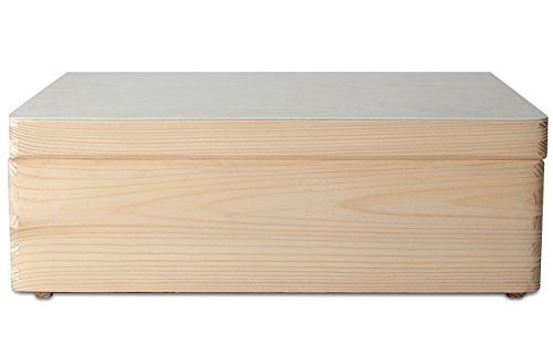 Creative Deco XL Grande Caja Madera para Decorar | 40 x 30 x 13 cm (+/-1cm) | con Tapa y Asas | Cofre Decoración Decoupage Almacenar Documentos, Objetos de Valor, Juguetes, Herramientas
