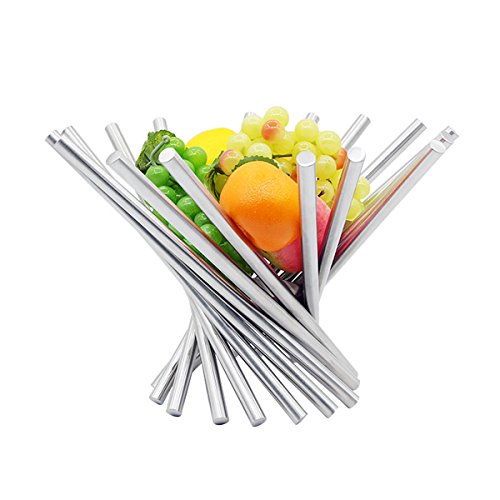 Creative Fruit - Frutero plegable de acero inoxidable para almacenamiento de mesa de cocina