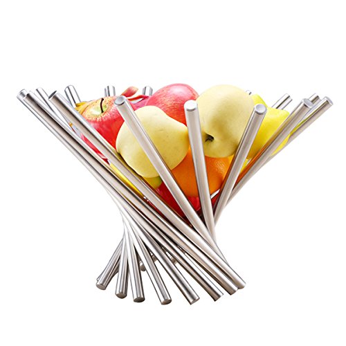 Creative Fruit - Frutero plegable de acero inoxidable para almacenamiento de mesa de cocina
