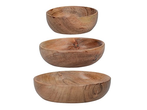 Creative Tops Naturals - Juego de 3 cuencos decorativos de madera para servir