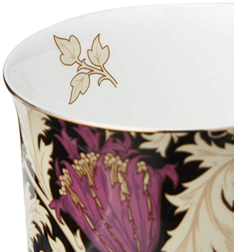 Creative Tops Set of 2 V&A William Morris Anemone Black Fine Bone China Boxed Mugs