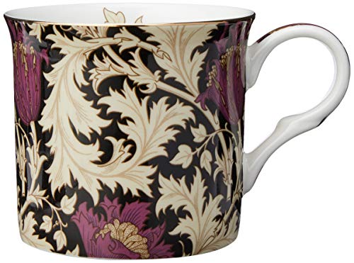 Creative Tops Set of 2 V&A William Morris Anemone Black Fine Bone China Boxed Mugs
