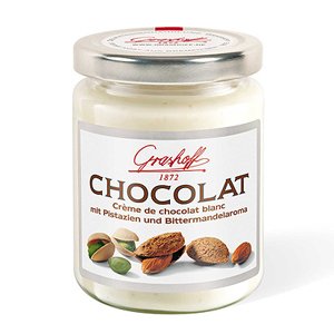 Crema de chocolate blanco con pistacho y almendra 250gr. Grashoff (Pack de 6)