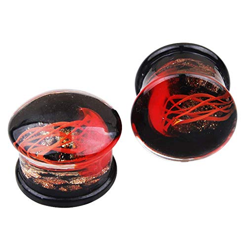 Cremación Memorial Jinzsnk Silicone Flesh Tunnels Stretchers Ear Horn Single Jellyfish Red Jade Plug 8mm -16mm Como un par for la venta (Tamaño: 6 mm), Tamaño: 5 mm Cremation Jewelry Collar con Colgan
