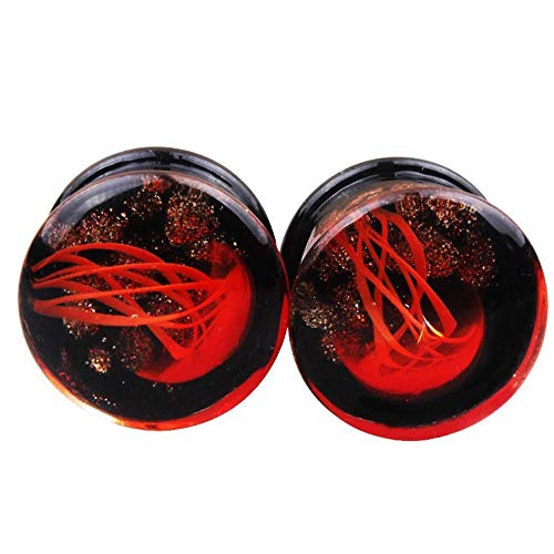 Cremación Memorial Jinzsnk Silicone Flesh Tunnels Stretchers Ear Horn Single Jellyfish Red Jade Plug 8mm -16mm Como un par for la venta (Tamaño: 6 mm), Tamaño: 5 mm Cremation Jewelry Collar con Colgan
