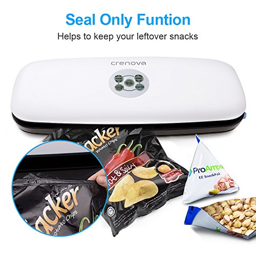 Crenova V60 Plus - Envasadora al vacío 3 en 1 con kit de iniciación de Cutter, tubo de vacío, rollo de vacío y 10 bolsas de sellado al vacío para cocinar Sous Vide