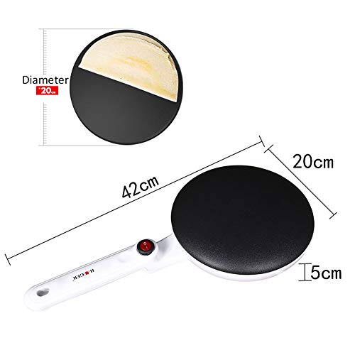 Crepera Eléctrica Máquina Para Crepes, Antiadherente Pizza Sartén Molde Para Hornear Grado De Comida Cocina Herramienta De Cocina Para Blintzes, Huevos, Tocino (Blanco)