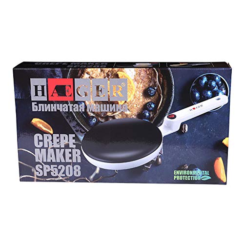 Crepera Eléctrica Máquina Para Crepes, Antiadherente Pizza Sartén Molde Para Hornear Grado De Comida Cocina Herramienta De Cocina Para Blintzes, Huevos, Tocino (Blanco)