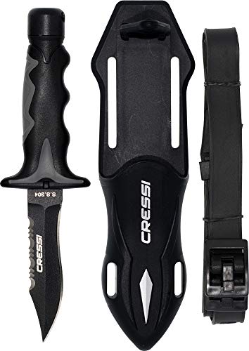 Cressi Predator Cuchillo, Unisex Adulto, Negro, 18 cm