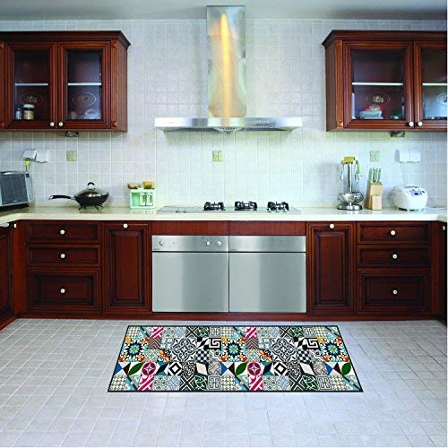 Crido Tapete de Cocina impresión Digital, 100% Recortadora con Goma Antideslizante, Lavable a máquina. Disponible en Varios tamaños y Colores (52x180, diseño alveolar)